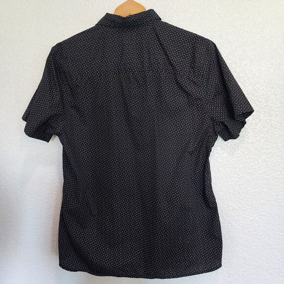 Perry Ellis Black w/Polka dots Button Down Short Sleeve Size M - Picture 4 of 7